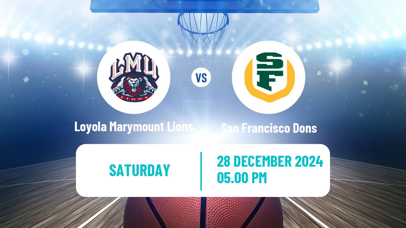 Basketball NCAA College Basketball Women Loyola Marymount Lions - San Francisco Dons