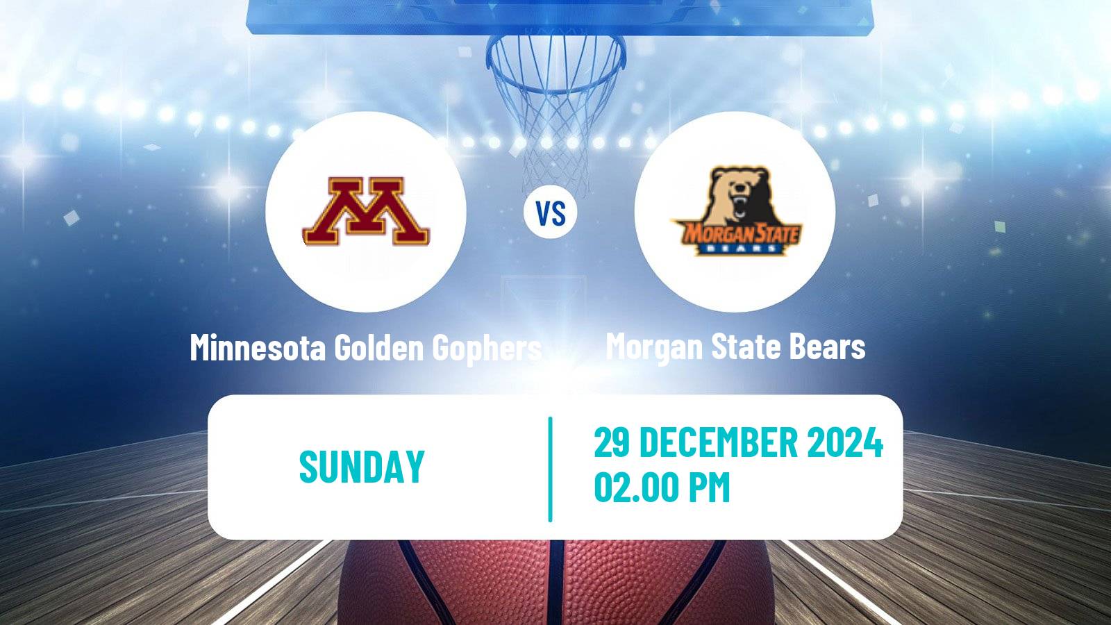 Basketball NCAA College Basketball Minnesota Golden Gophers - Morgan State Bears