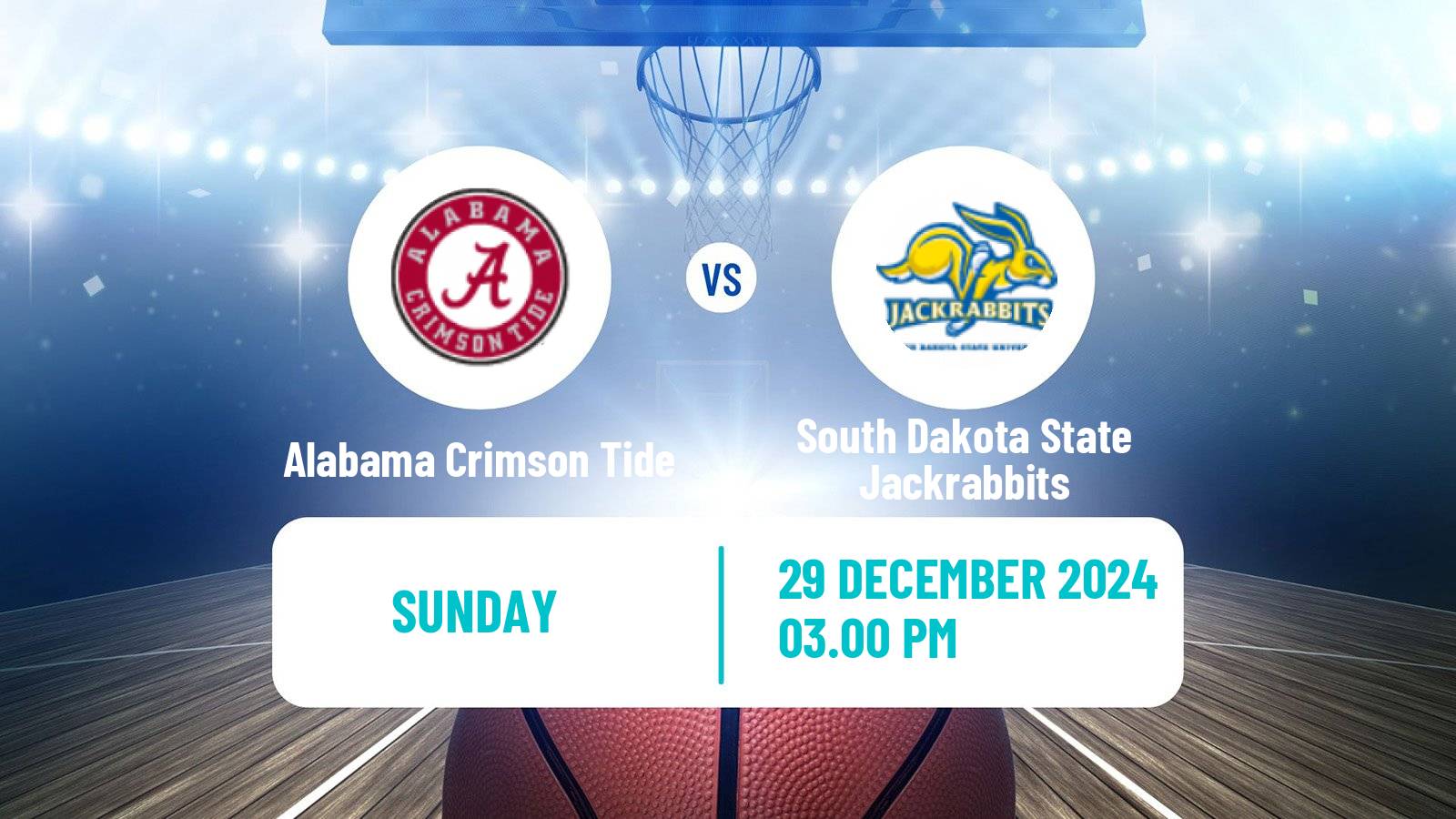 Basketball NCAA College Basketball Alabama Crimson Tide - South Dakota State Jackrabbits