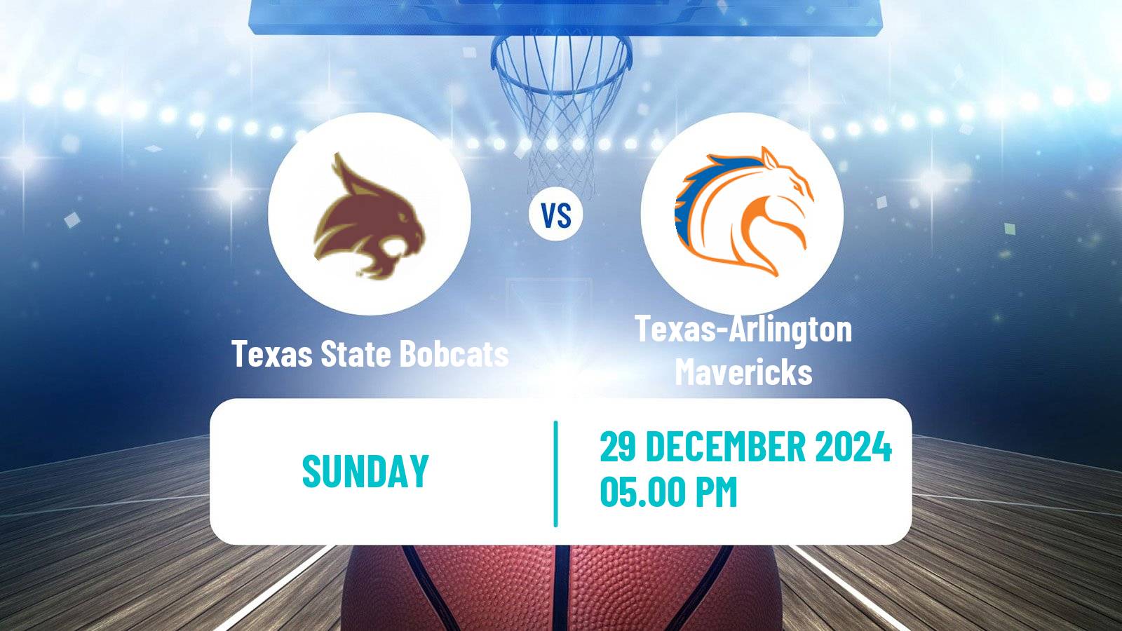 Basketball NCAA College Basketball Texas State Bobcats - Texas-Arlington Mavericks