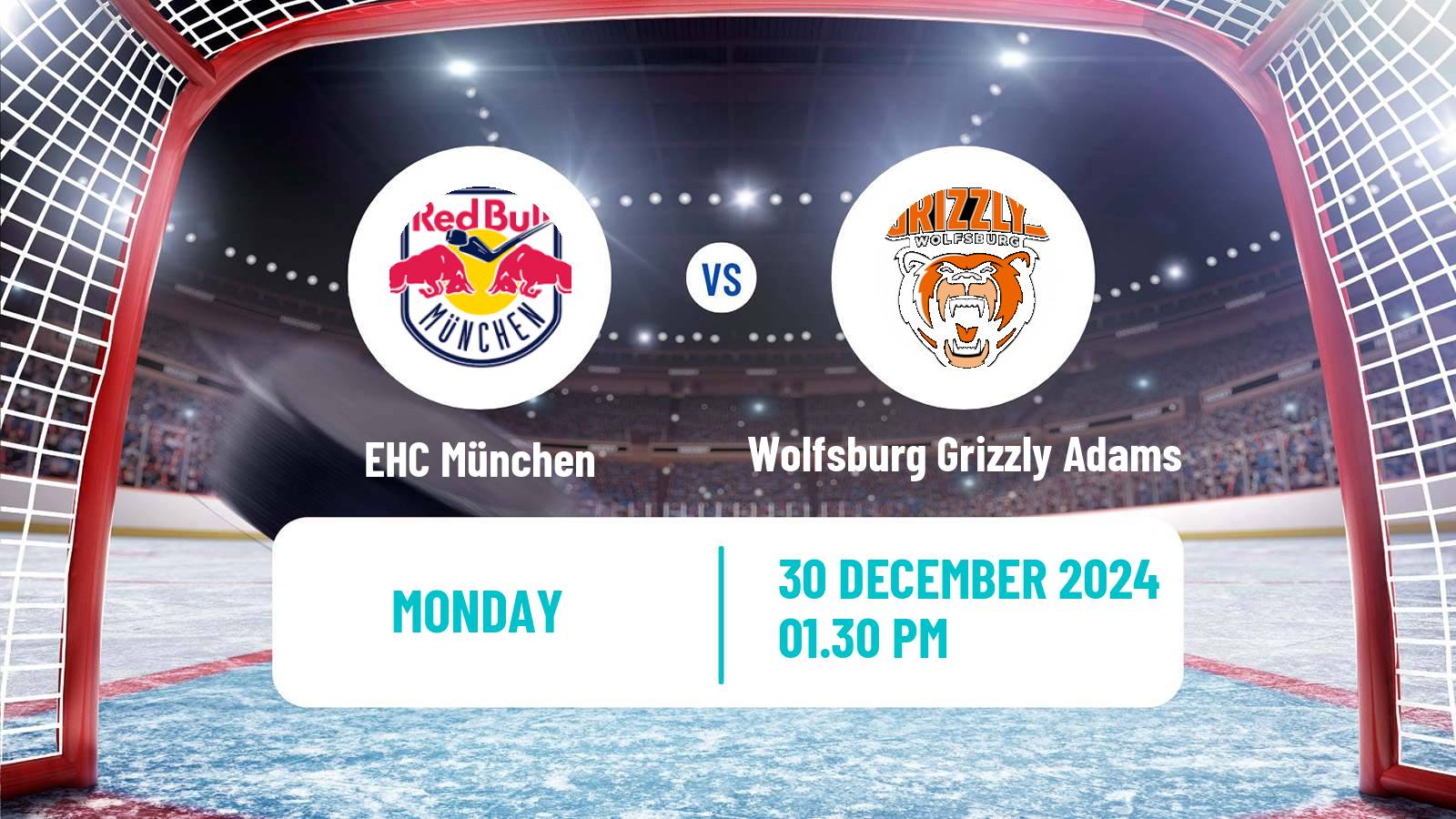 Hockey German Ice Hockey League EHC München - Wolfsburg Grizzly Adams