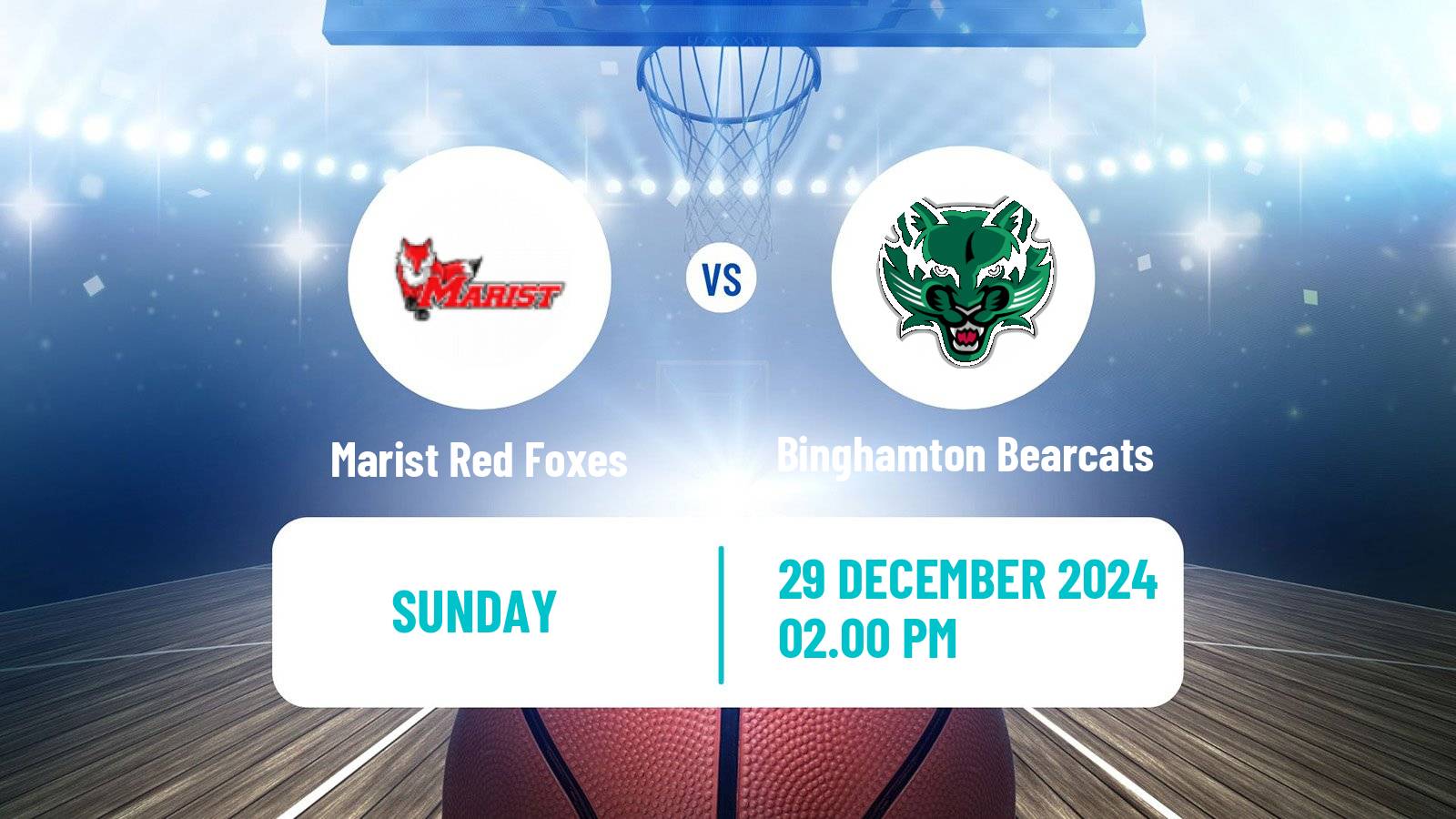 Basketball NCAA College Basketball Marist Red Foxes - Binghamton Bearcats