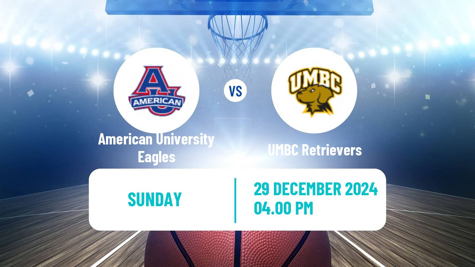 Basketball NCAA College Basketball American University Eagles - UMBC Retrievers