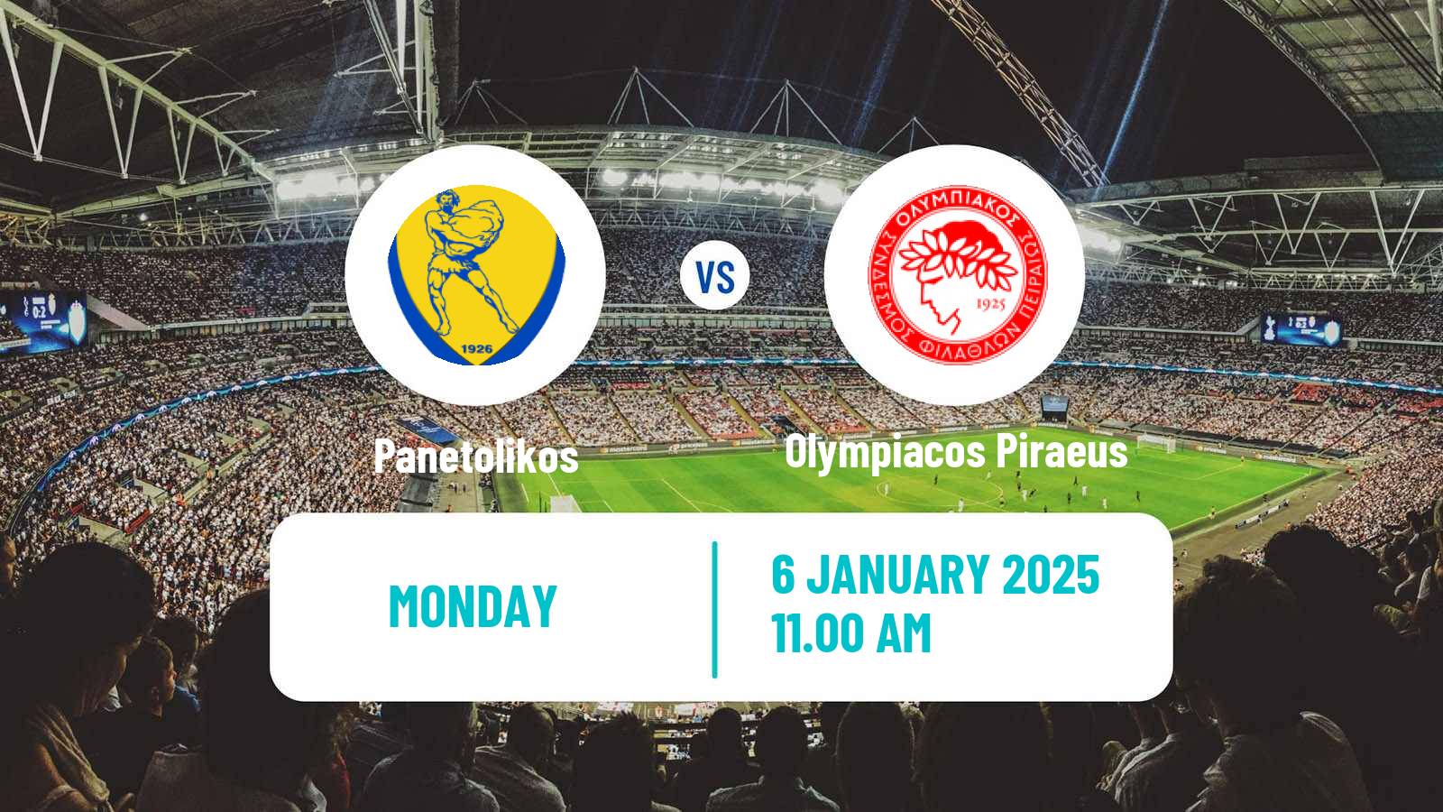 Soccer Greek Super League Panetolikos - Olympiacos Piraeus