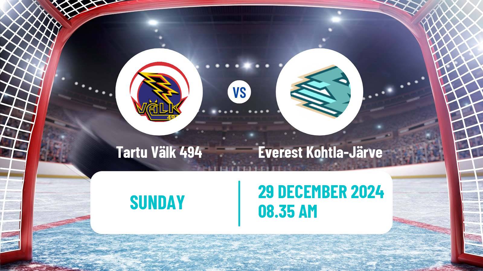 Hockey Estonian Hokiliiga Tartu Välk 494 - Everest Kohtla-Järve