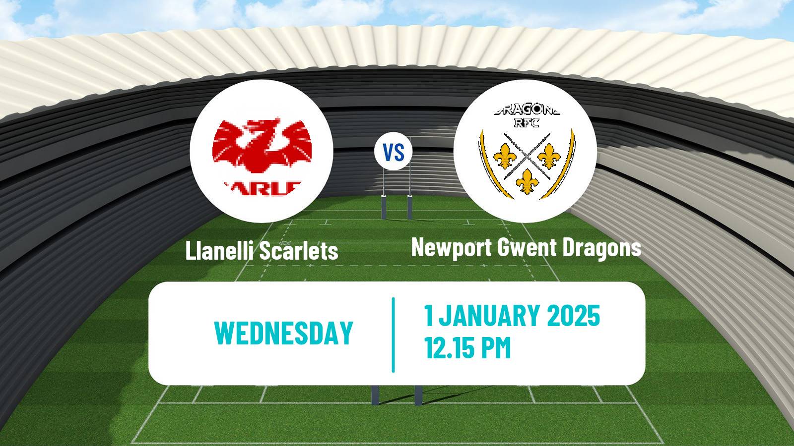 Rugby union United Rugby Championship Llanelli Scarlets - Newport Gwent Dragons