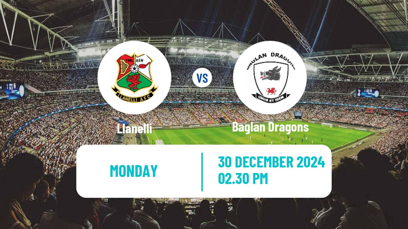 Soccer Welsh Cymru South Llanelli - Baglan Dragons