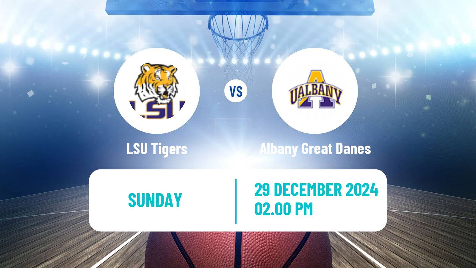 Basketball NCAA College Basketball Women LSU Tigers - Albany Great Danes