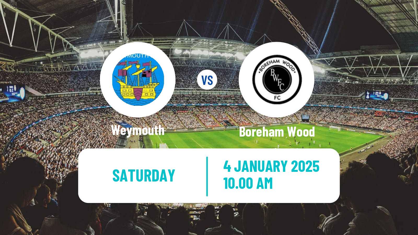 Soccer English FA Trophy Weymouth - Boreham Wood