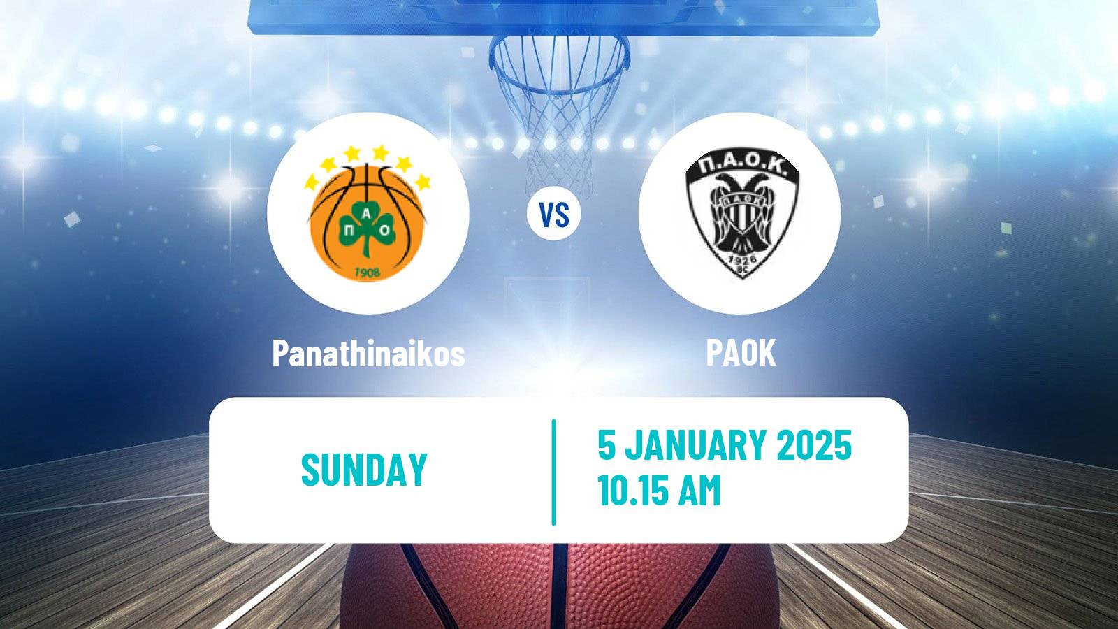 Basketball Greek Basket League A1 Panathinaikos - PAOK