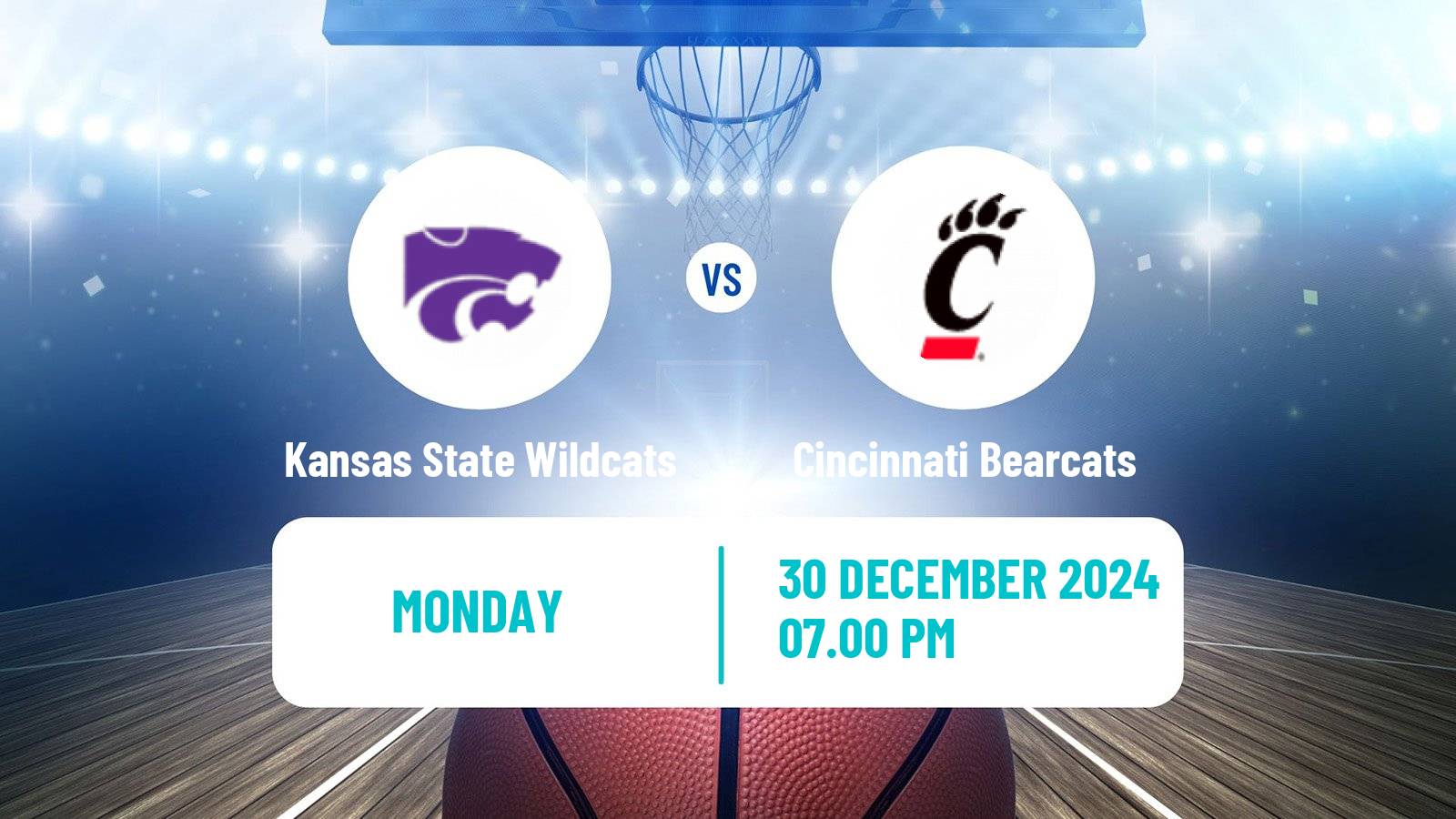 Basketball NCAA College Basketball Kansas State Wildcats - Cincinnati Bearcats