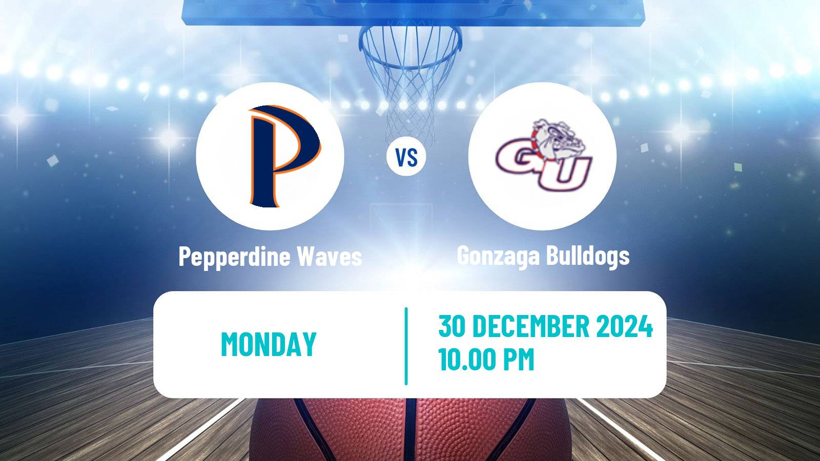 Basketball NCAA College Basketball Pepperdine Waves - Gonzaga Bulldogs