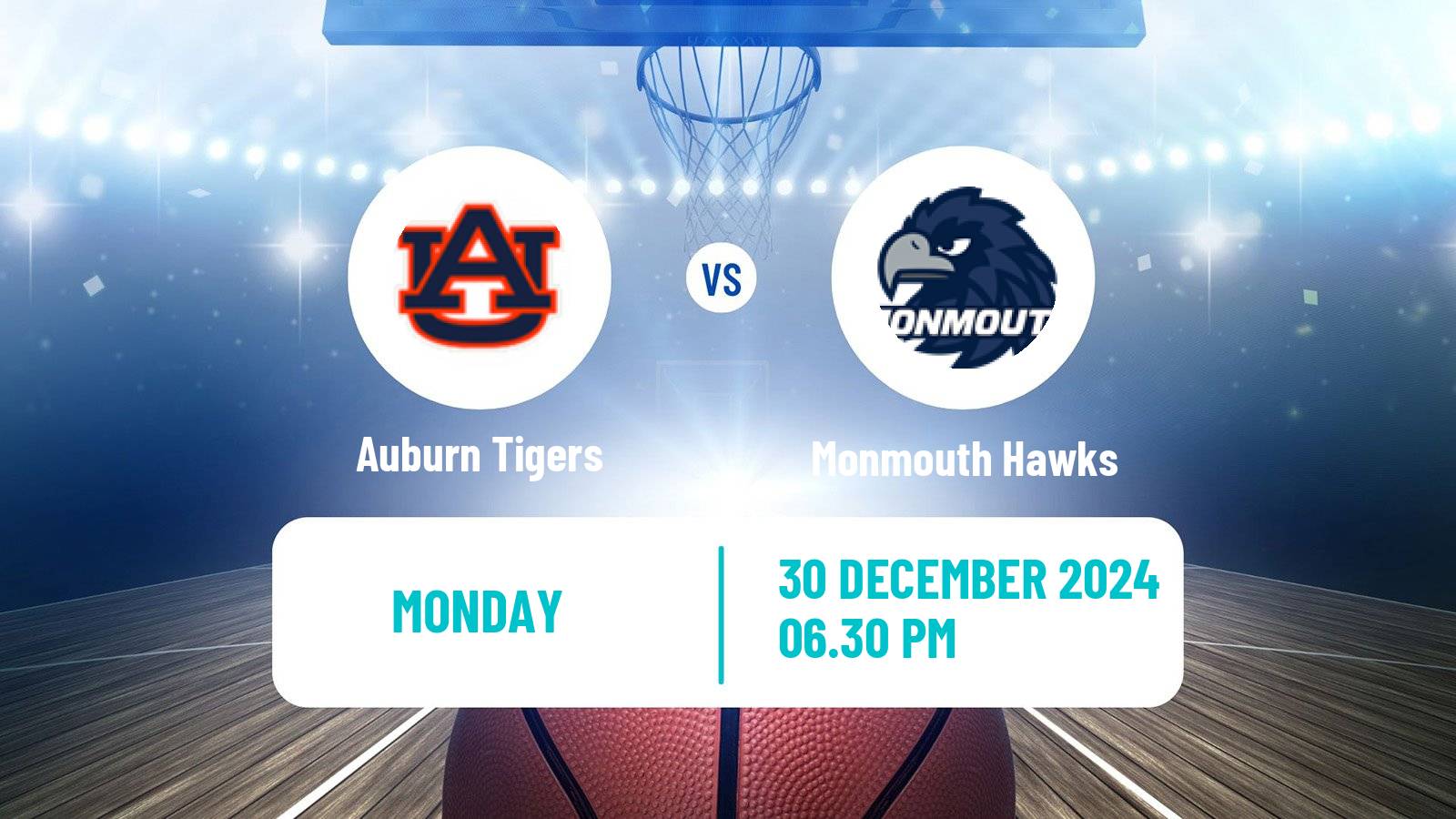 Basketball NCAA College Basketball Auburn Tigers - Monmouth Hawks