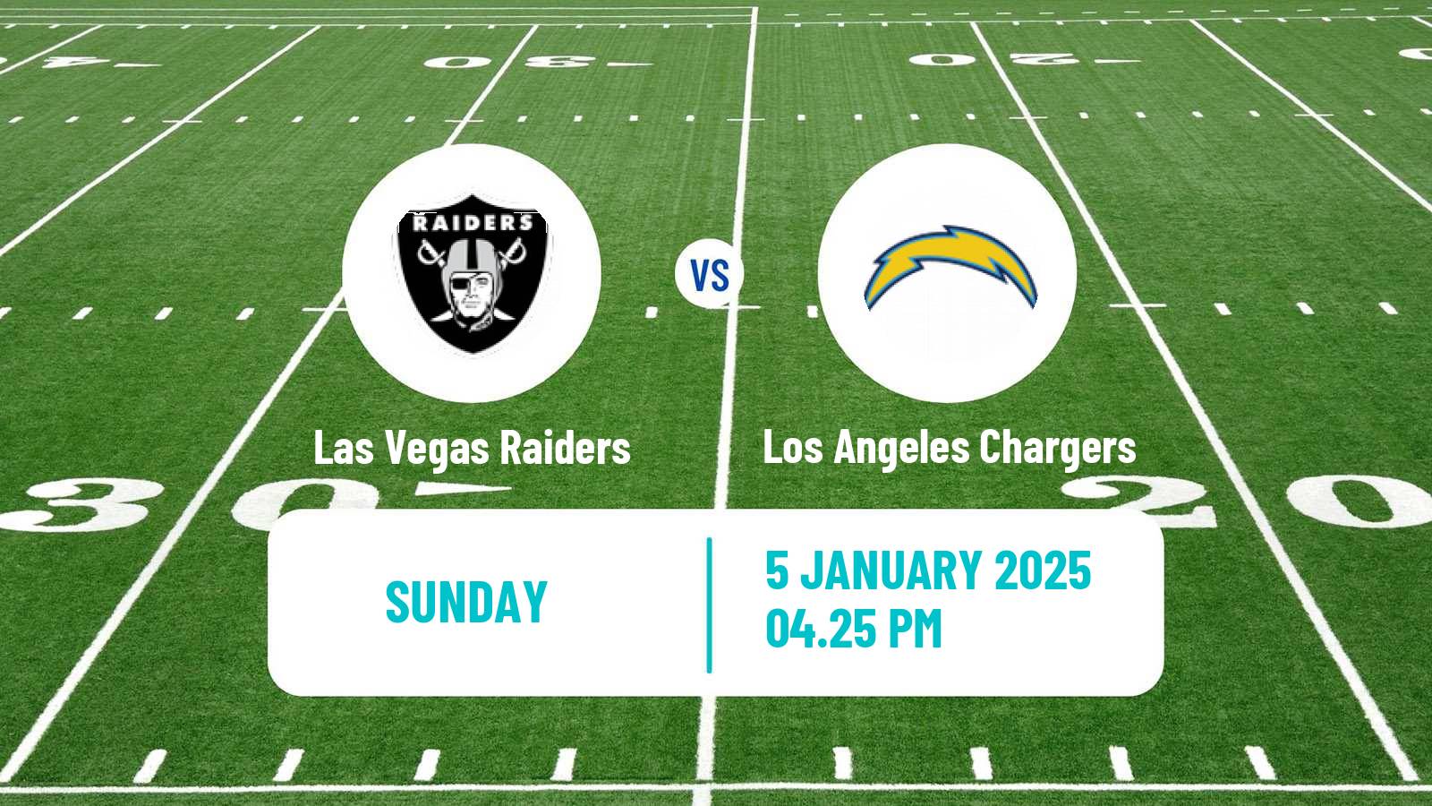 American football NFL Las Vegas Raiders - Los Angeles Chargers