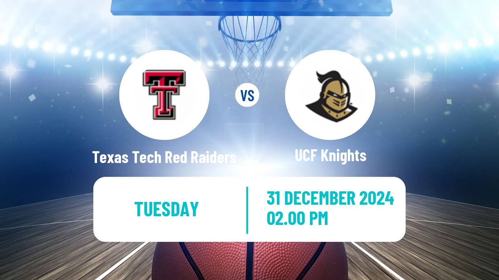 Basketball NCAA College Basketball Texas Tech Red Raiders - UCF Knights