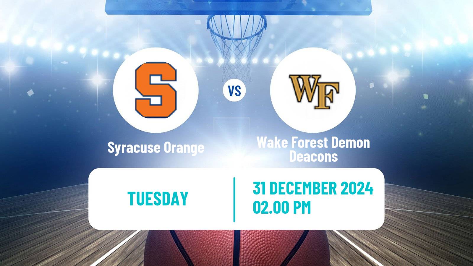 Basketball NCAA College Basketball Syracuse Orange - Wake Forest Demon Deacons