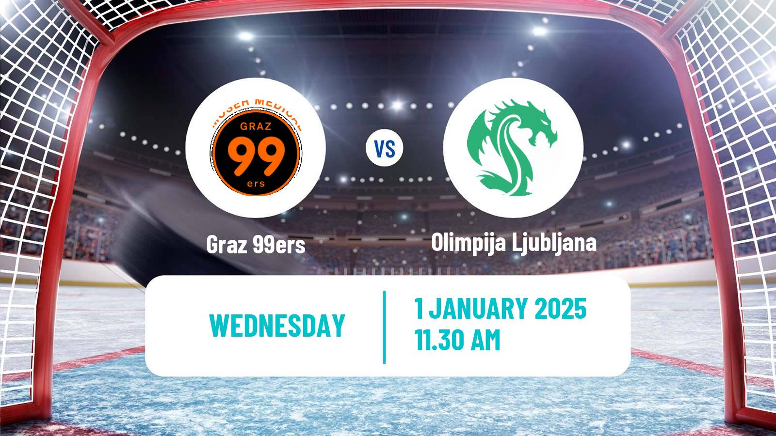 Hockey Austrian Ice Hockey League Graz 99ers - Olimpija Ljubljana