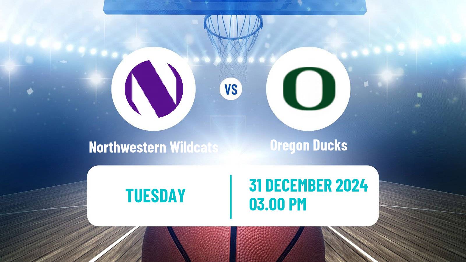 Basketball NCAA College Basketball Women Northwestern Wildcats - Oregon Ducks