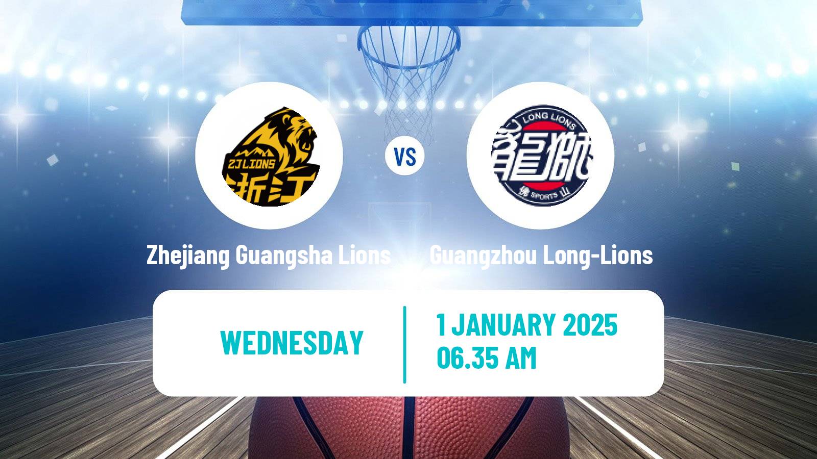 Basketball CBA Zhejiang Guangsha Lions - Guangzhou Long-Lions