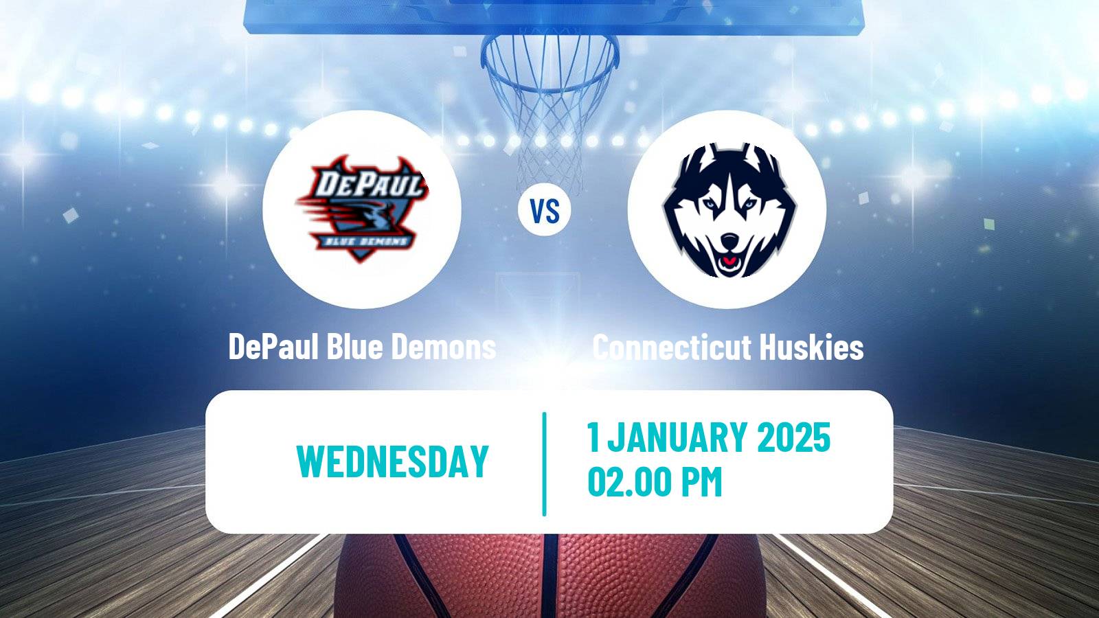 Basketball NCAA College Basketball DePaul Blue Demons - Connecticut Huskies