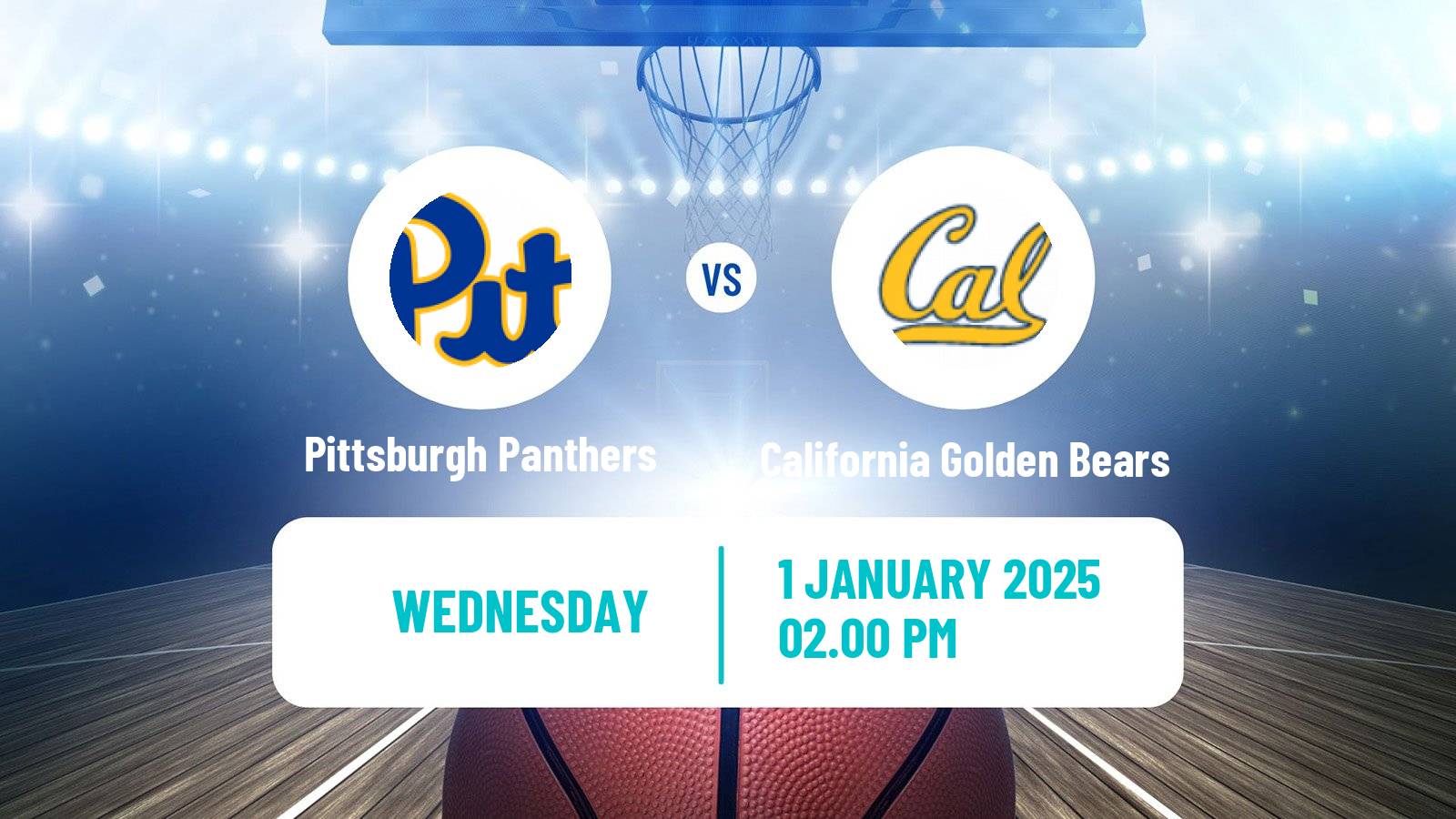 Basketball NCAA College Basketball Pittsburgh Panthers - California Golden Bears