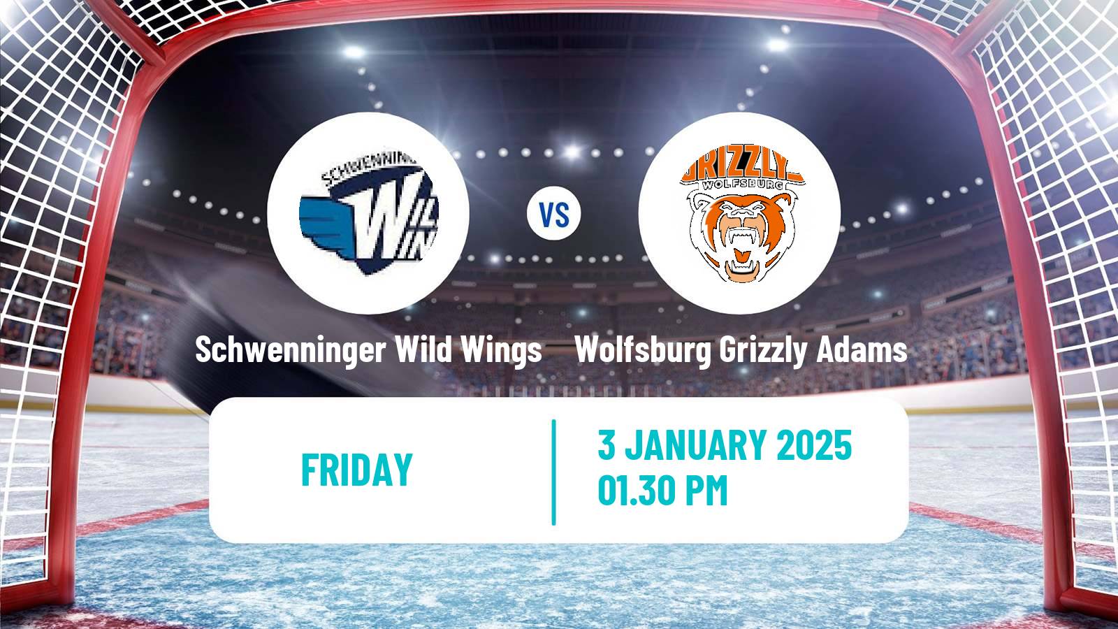 Hockey German Ice Hockey League Schwenninger Wild Wings - Wolfsburg Grizzly Adams