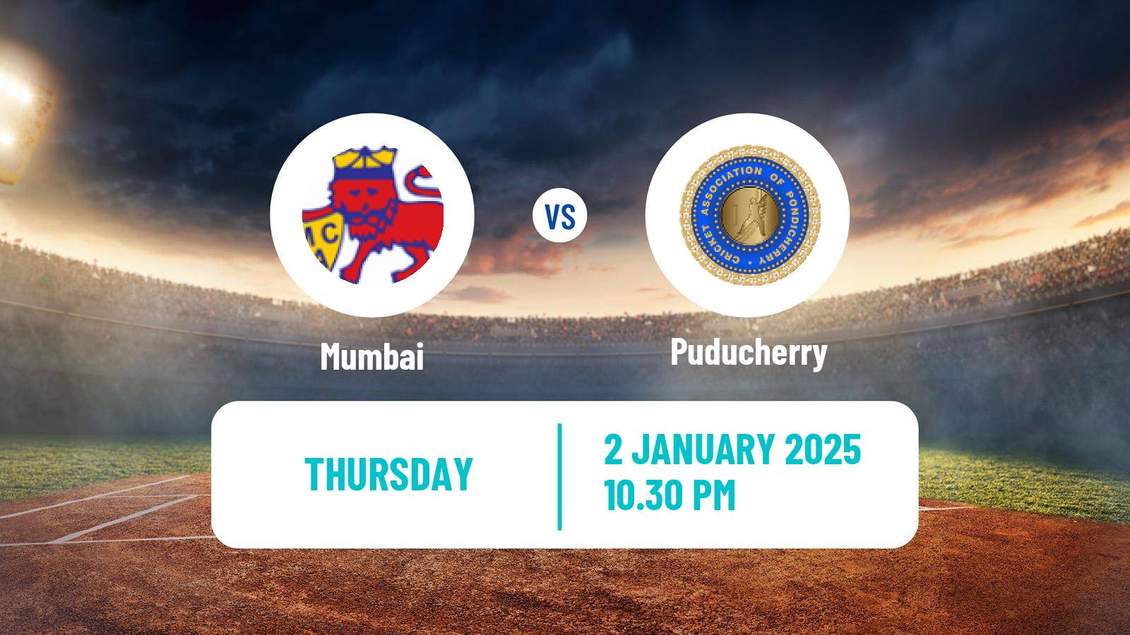 Cricket Vijay Hazare Trophy Mumbai - Puducherry