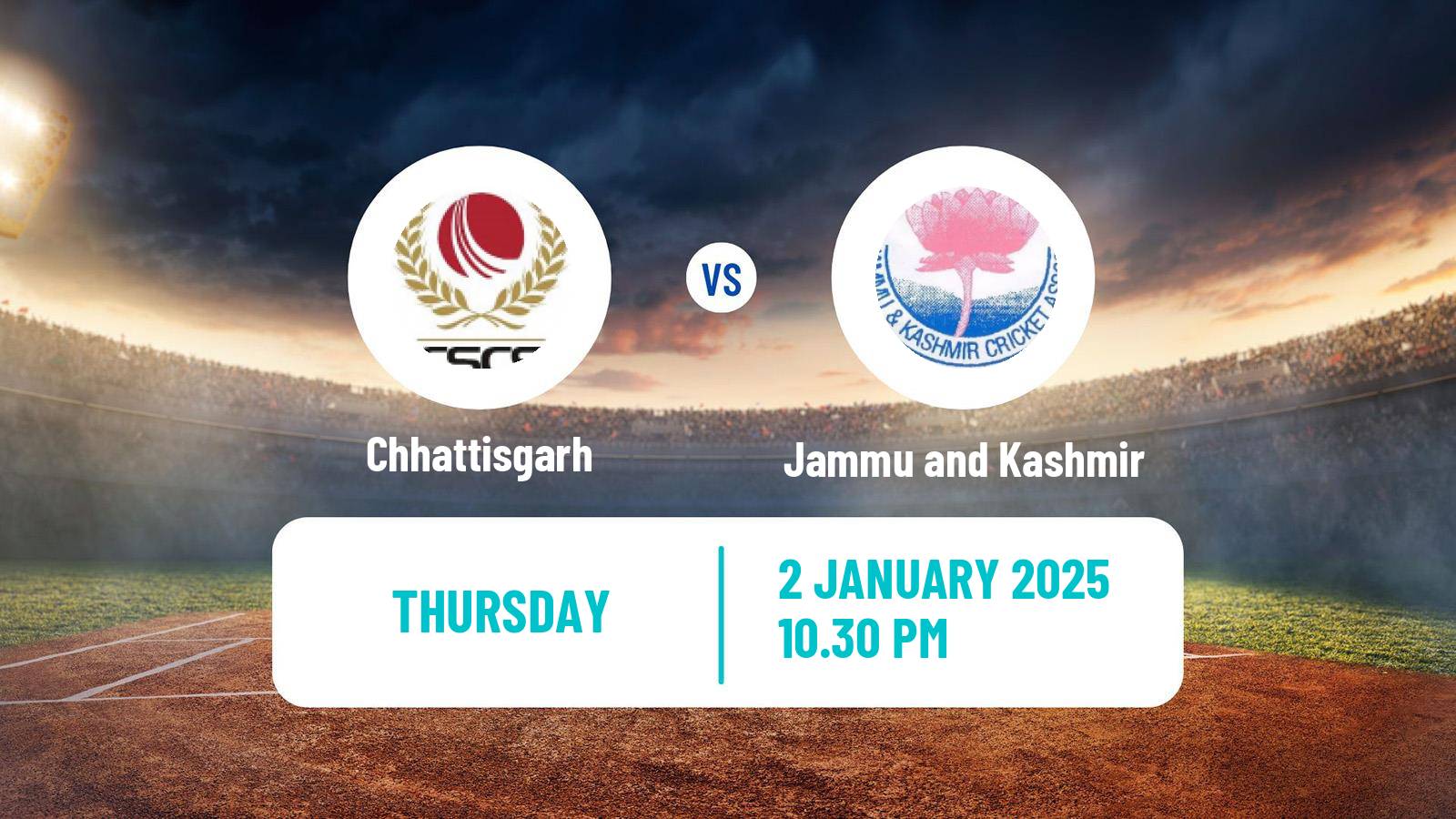 Cricket Vijay Hazare Trophy Chhattisgarh - Jammu and Kashmir