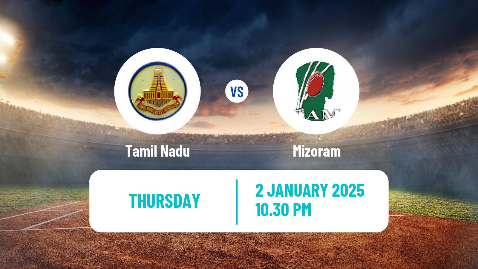 Cricket Vijay Hazare Trophy Tamil Nadu - Mizoram