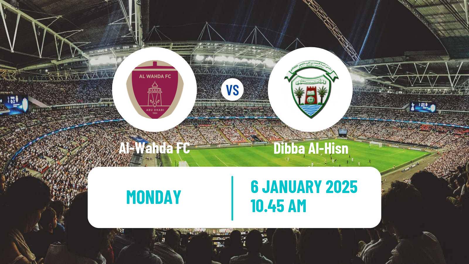 Soccer UAE Football League Al-Wahda - Dibba Al-Hisn