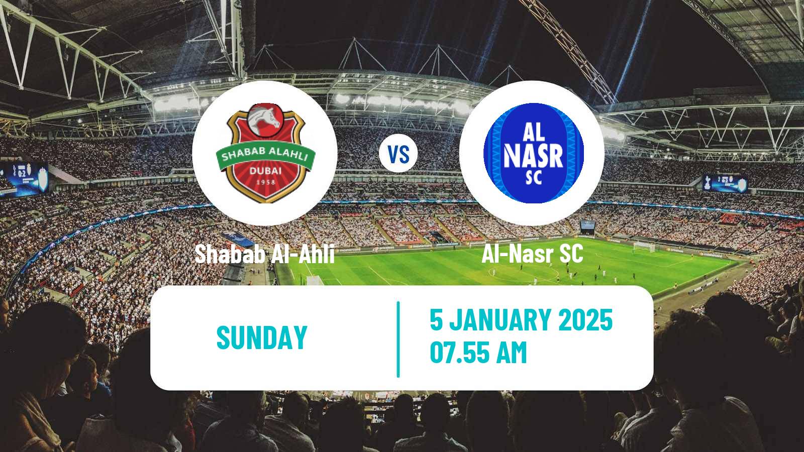 Soccer UAE Football League Shabab Al-Ahli - Al-Nasr