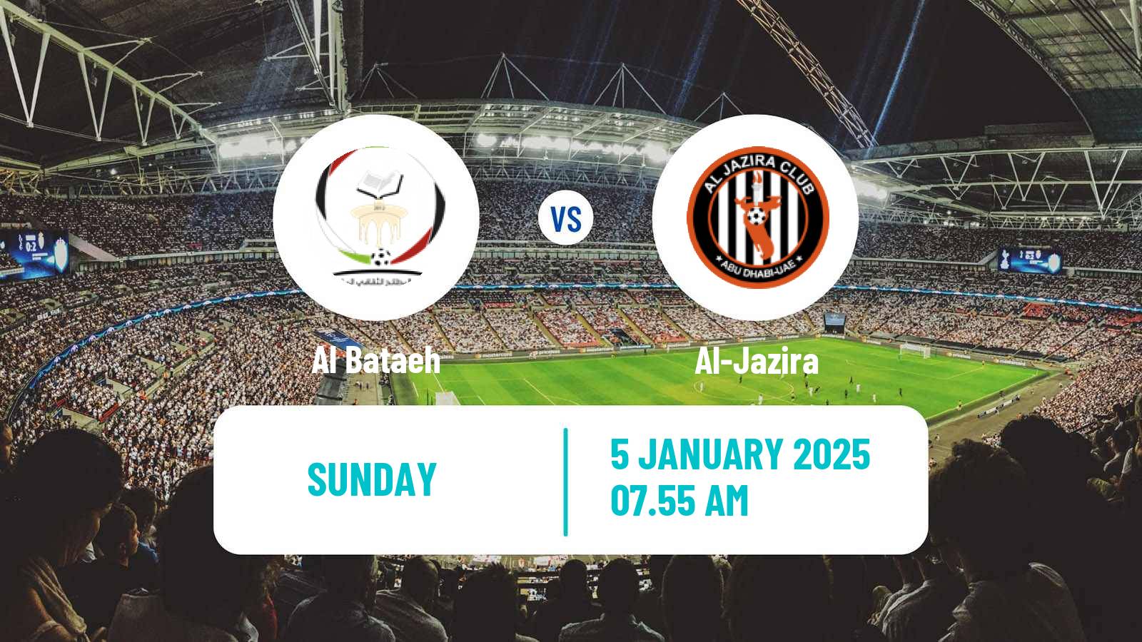 Soccer UAE Football League Al Bataeh - Al-Jazira