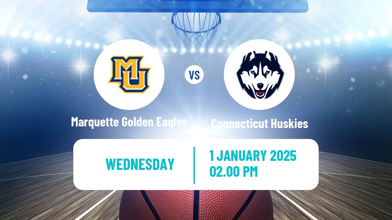 Basketball NCAA College Basketball Women Marquette Golden Eagles - Connecticut Huskies