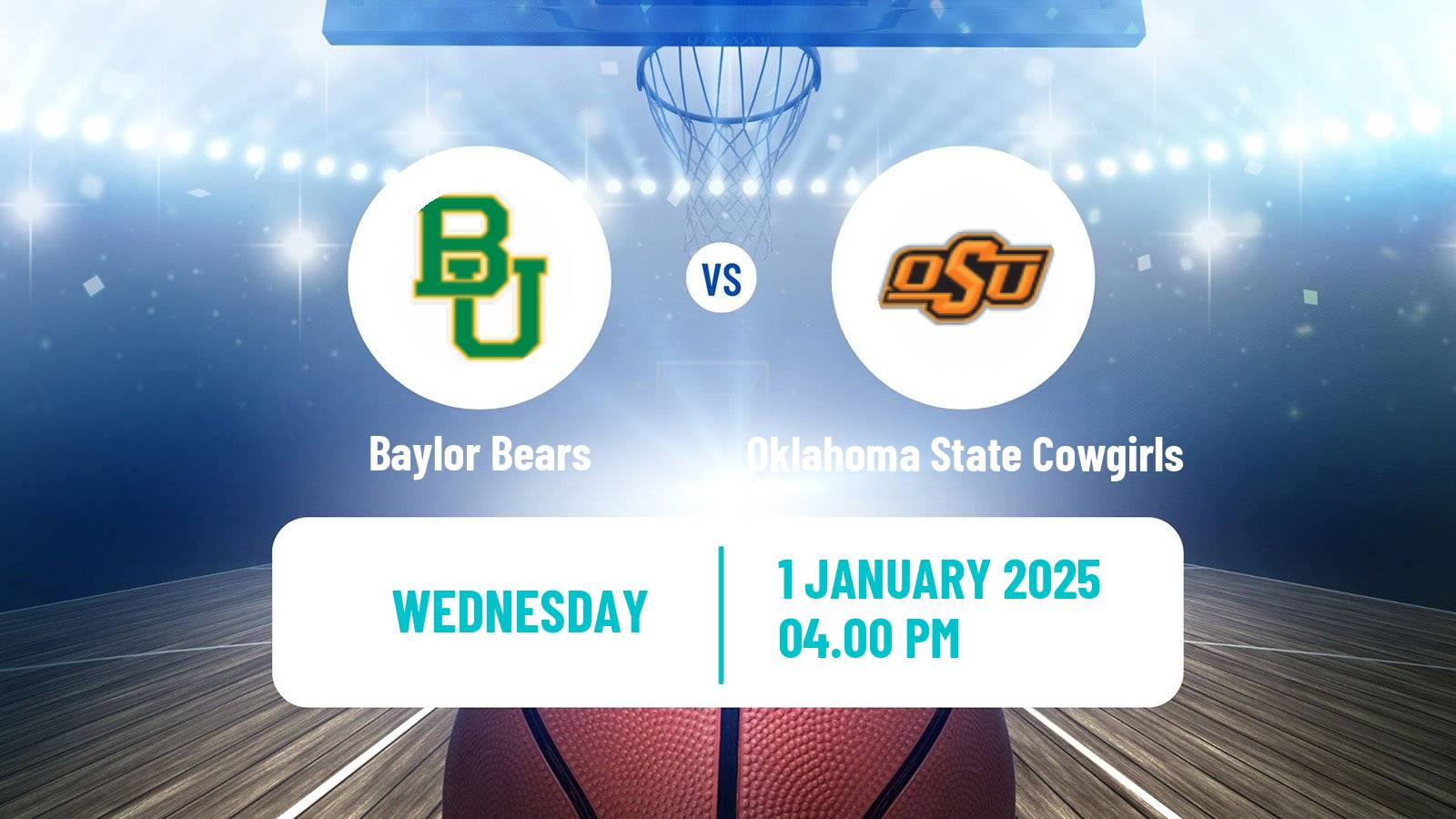 Basketball NCAA College Basketball Women Baylor Bears - Oklahoma State Cowgirls