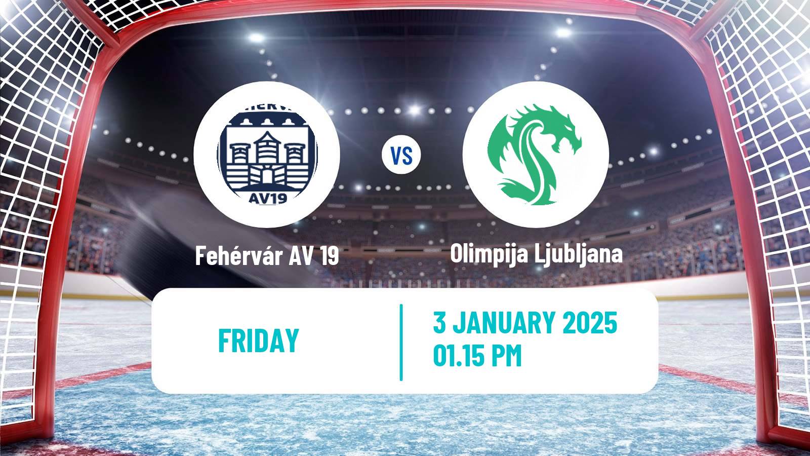 Hockey Austrian Ice Hockey League Fehérvár AV 19 - Olimpija Ljubljana