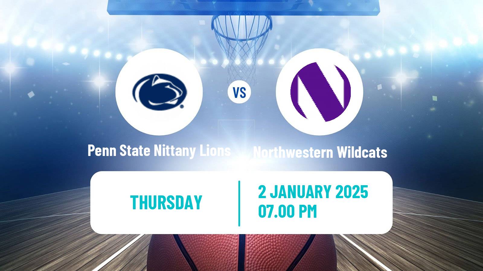 Basketball NCAA College Basketball Penn State Nittany Lions - Northwestern Wildcats