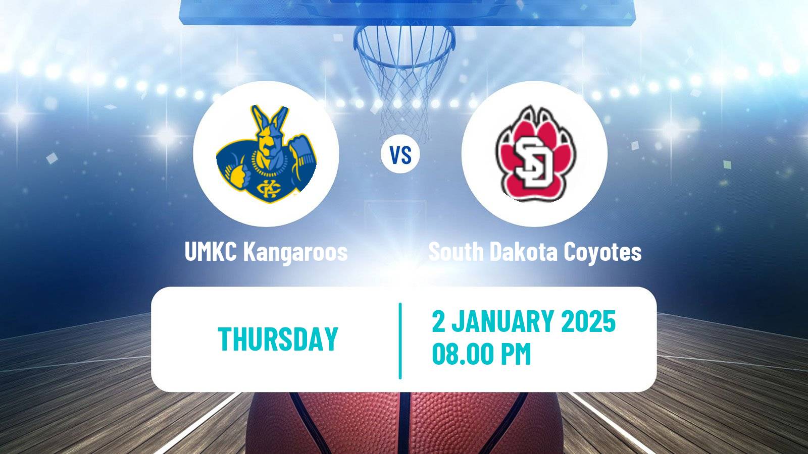 Basketball NCAA College Basketball UMKC Kangaroos - South Dakota Coyotes