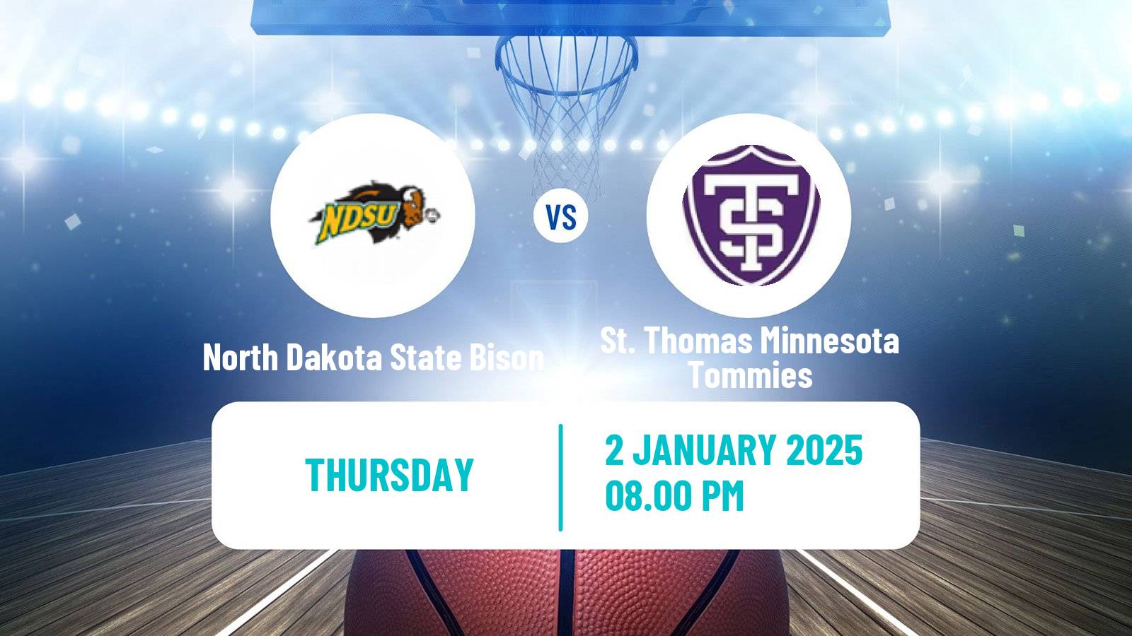 Basketball NCAA College Basketball North Dakota State Bison - St. Thomas Minnesota Tommies