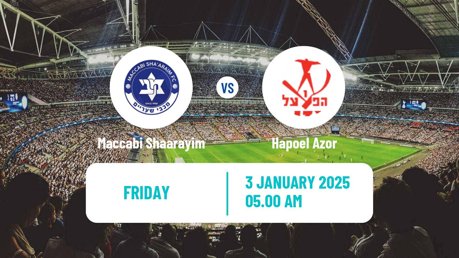 Soccer Israeli Liga Alef South Maccabi Shaarayim - Hapoel Azor