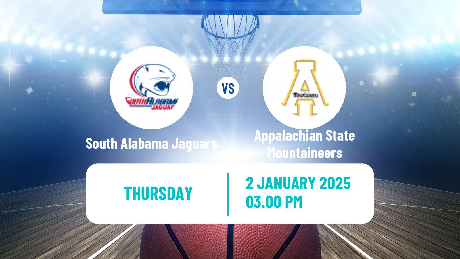 Basketball NCAA College Basketball Women South Alabama Jaguars - Appalachian State Mountaineers