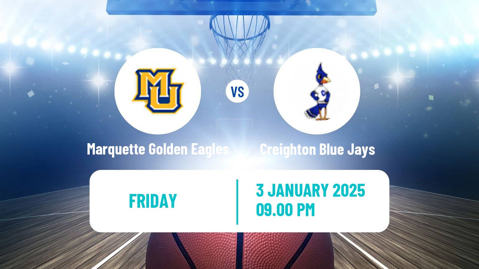 Basketball NCAA College Basketball Marquette Golden Eagles - Creighton Blue Jays