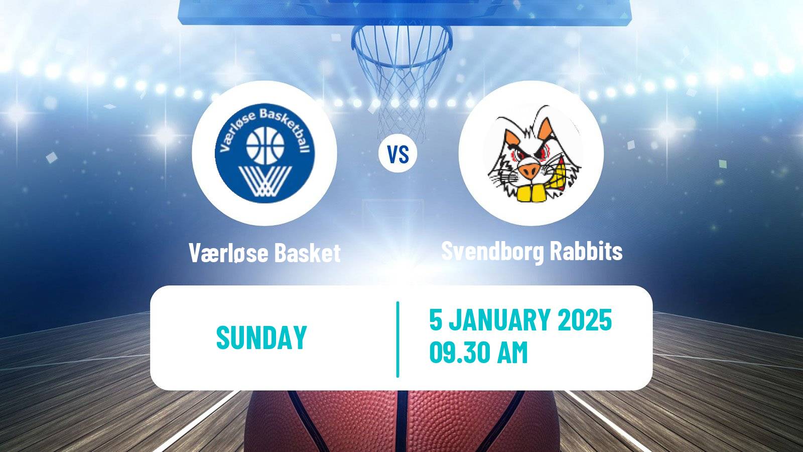 Basketball Danish Basketligaen Værløse Basket - Svendborg Rabbits