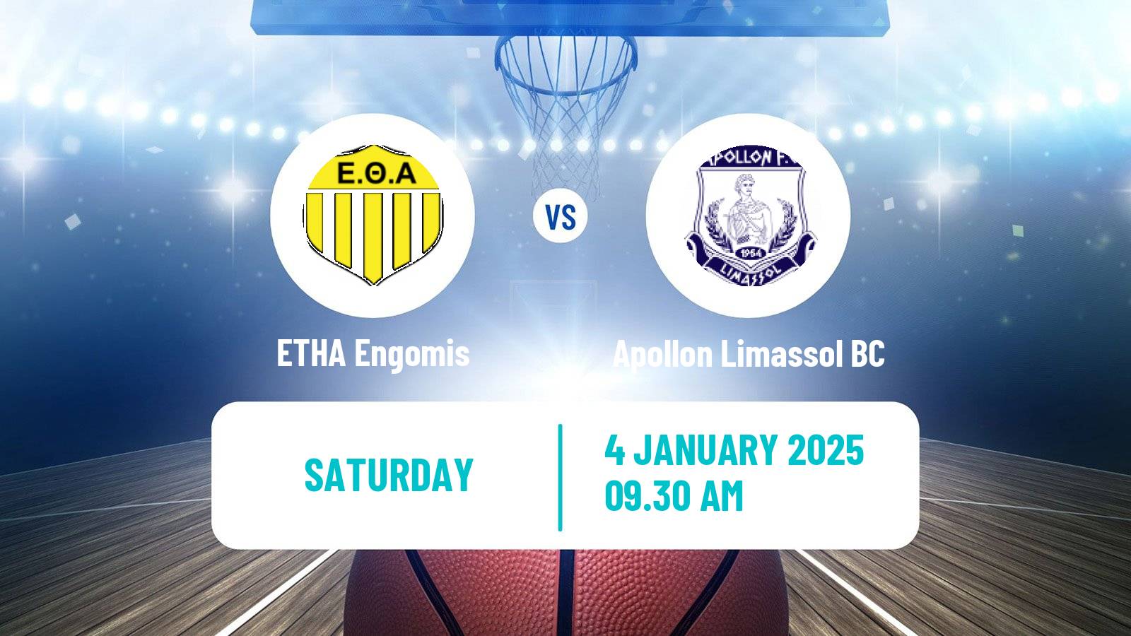 Basketball Cypriot Division A Basketball ETHA Engomis - Apollon Limassol BC