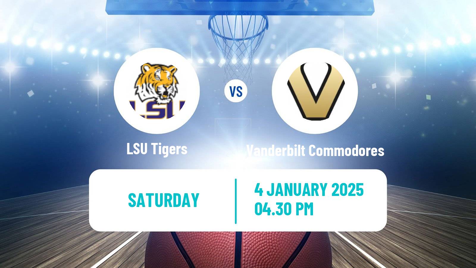 Basketball NCAA College Basketball LSU Tigers - Vanderbilt Commodores