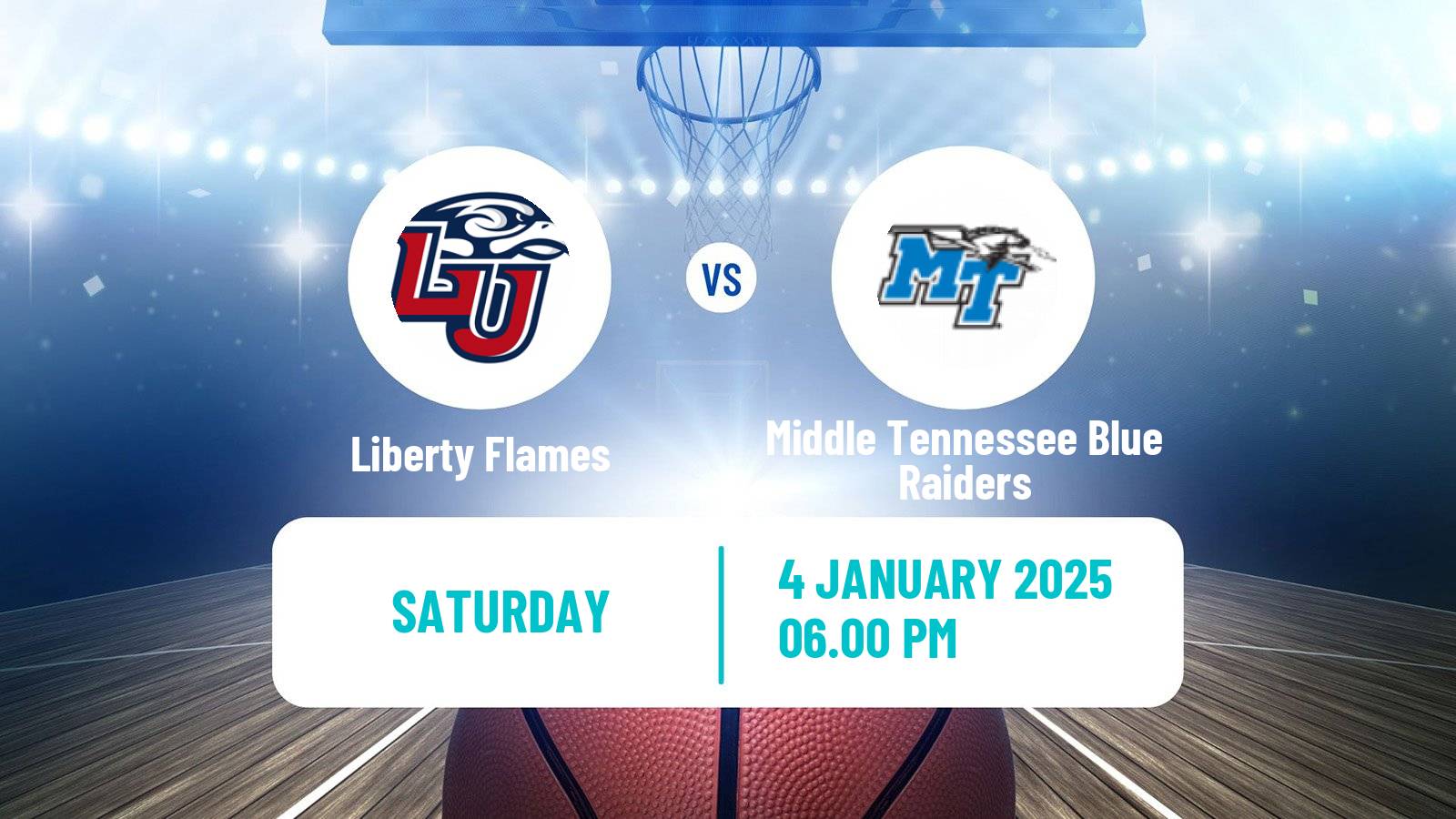 Basketball NCAA College Basketball Liberty Flames - Middle Tennessee Blue Raiders