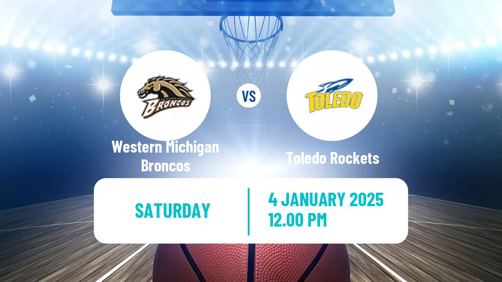 Basketball NCAA College Basketball Western Michigan Broncos - Toledo Rockets