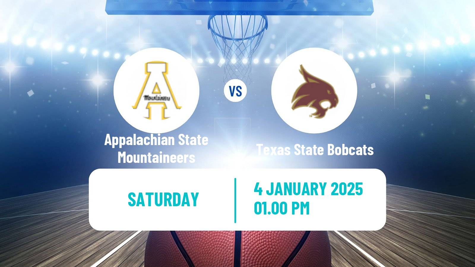 Basketball NCAA College Basketball Appalachian State Mountaineers - Texas State Bobcats