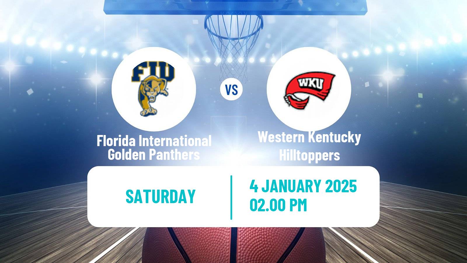 Basketball NCAA College Basketball Florida International Golden Panthers - Western Kentucky Hilltoppers