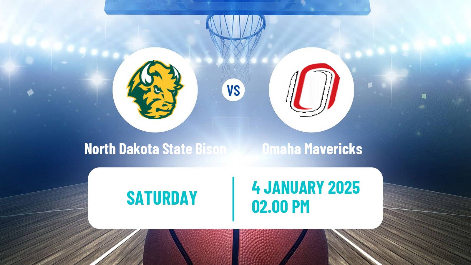 Basketball NCAA College Basketball North Dakota State Bison - Omaha Mavericks