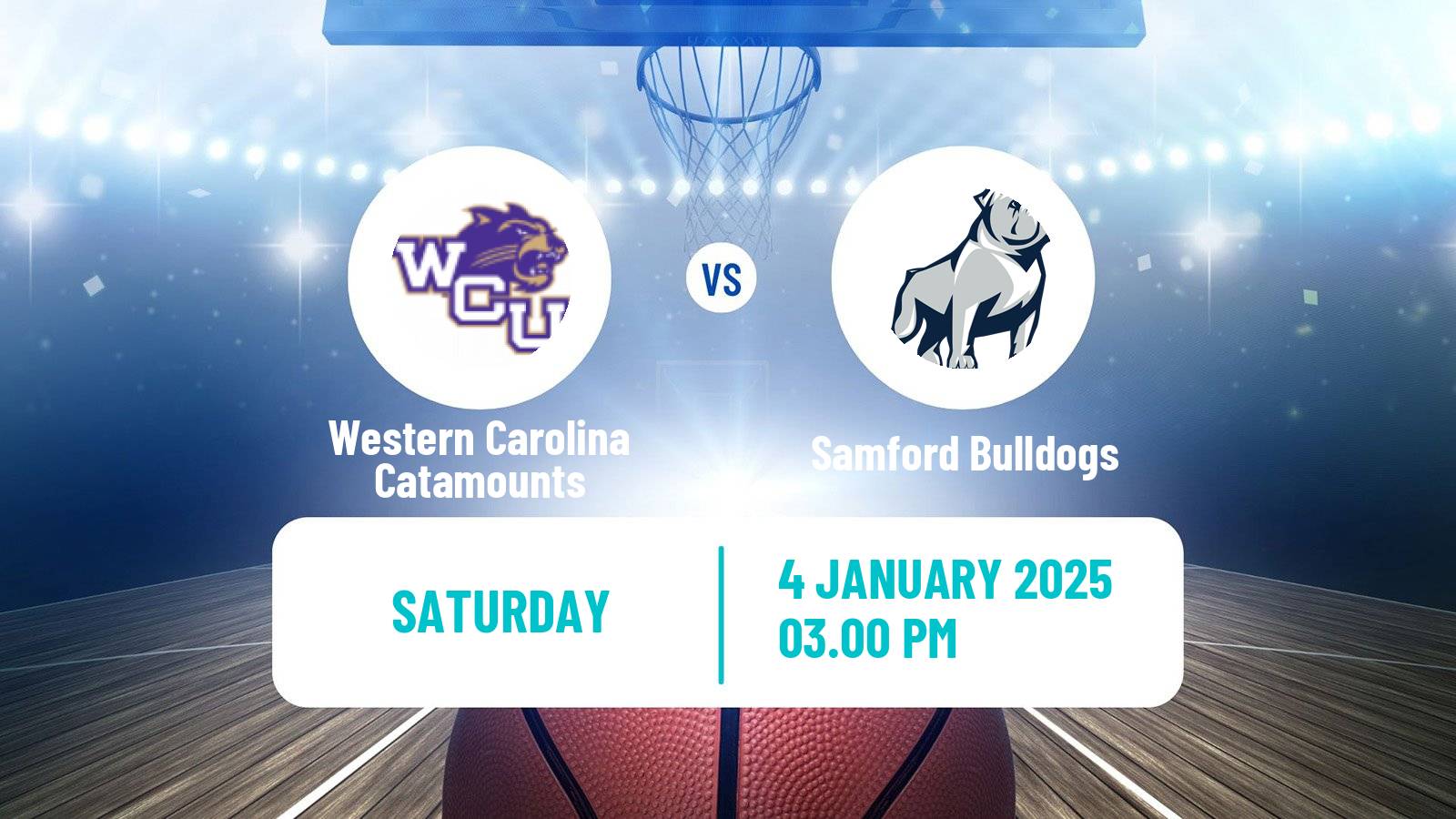 Basketball NCAA College Basketball Western Carolina Catamounts - Samford Bulldogs